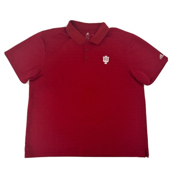 adidas Shirt Men's 2XL Red‎ Short Sleeve Polo Indiana University Hoosiers - Picture 1 of 9